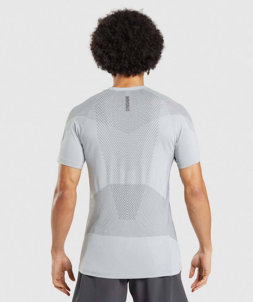 Men's Gymshark Apex Seamless T-Shirts Light Grey | CA 5870N3